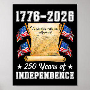 Affiche 250 ans d'indépendance américaine 1776 2026 Déclar