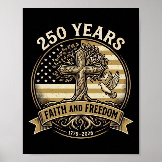 Affiche 250 Ans Foi Et Liberté Chrétienne Usa 250e Anniver (Devant)