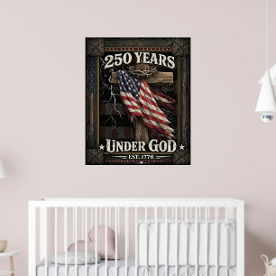 Affiche 250 Ans Sous Dieu Nous Le Peuple USA 2026 Croix