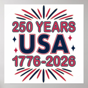 Affiche 250 ans USA Semiquinentenaire 1776-2026