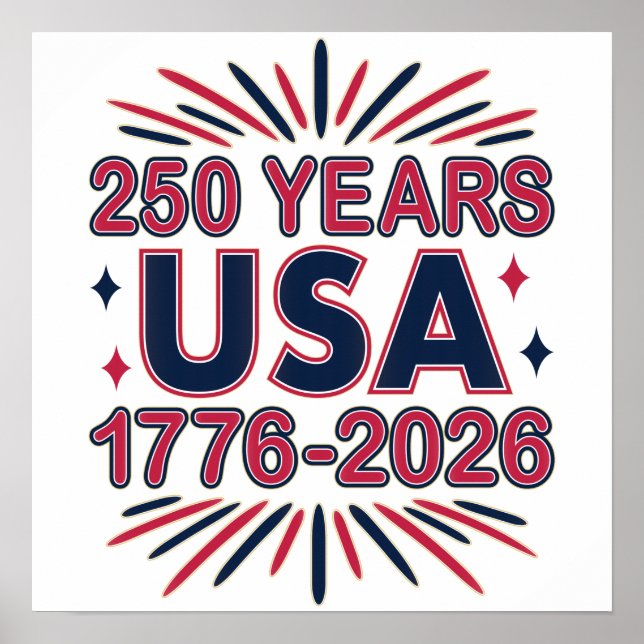 Affiche 250 ans USA | Semiquinentenaire 1776-2026 (Devant)