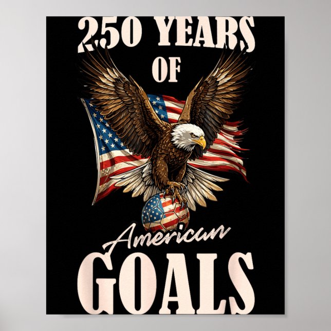 Affiche 250 Ans Usa Soccer Eagle 250e Anniversaire 4th (Devant)
