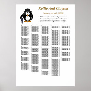 Affiche 250 Funny Penguin Greeter Wedding Seating Chart