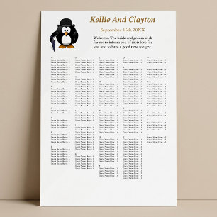 Affiche 250 Funny Penguin Greeter Wedding Seating Chart