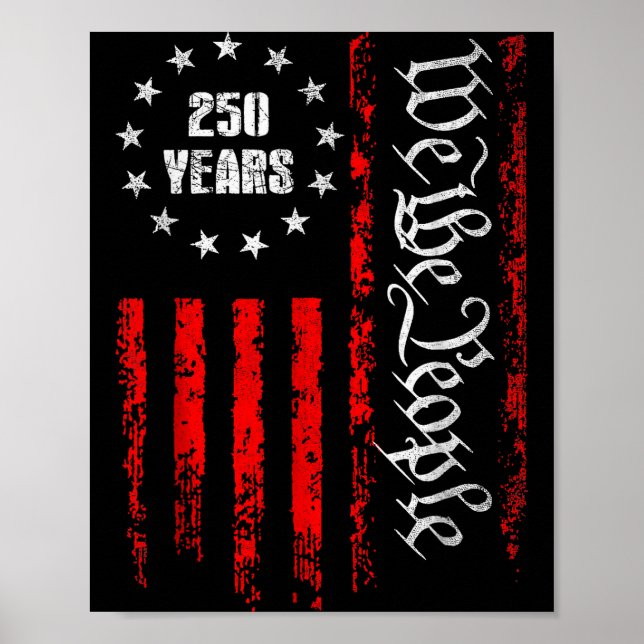 Affiche 250 Years 1776-2026 250th Birthday Usa Patriotic 4 (Devant)