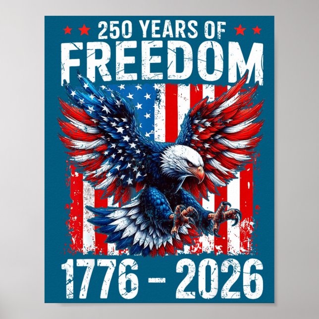 Affiche 250 Years Of Dom 1776 2026 Patriotic Bald Eagle Us (Devant)