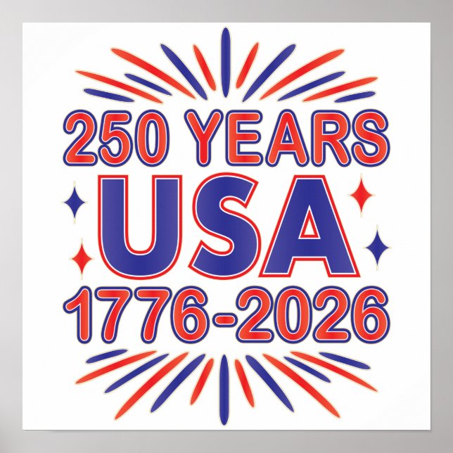 Affiche 250 Years USA | 1776–2026 Semiquincentennial (Devant)