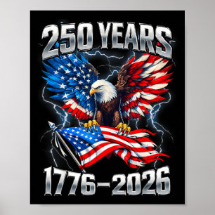 Affiche 250e 4 juillet 250 ans d'anniversaire américain