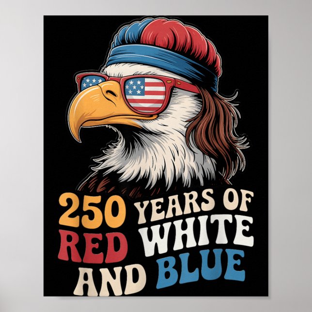 Affiche 250e 4 juillet - 250 ans de rouge blanc bleu (Devant)