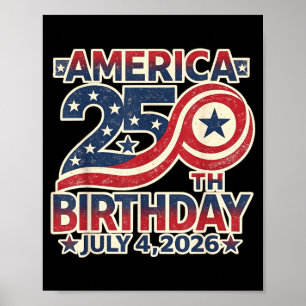 Affiche 250e anniversaire 4 juillet 1776-2026 États-Unis A