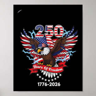 Affiche 250e anniversaire américain États-Unis 1776-2026
