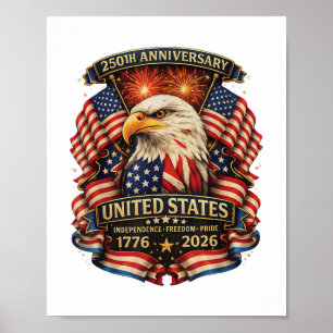 Affiche 250e anniversaire de l'indépendance des États-Unis