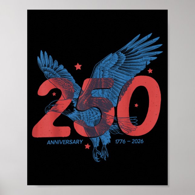Affiche 250e anniversaire de l'indépendance des États-Unis (Devant)