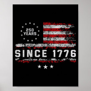 Affiche 250e anniversaire États-Unis 250 ans 4 juillet