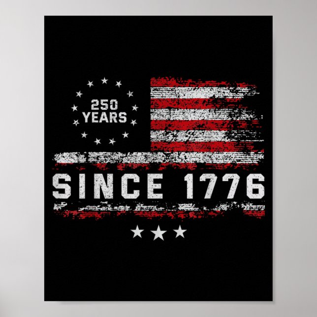 Affiche 250e anniversaire États-Unis 250 ans 4 juillet (Devant)