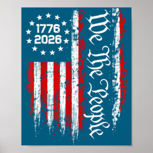 Affiche 250e anniversaire États-Unis 250e illustration amé