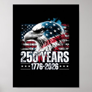 Affiche 250e anniversaire États-Unis Anniversaire Manches