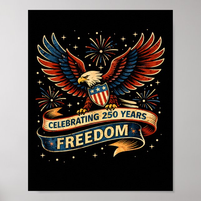 Affiche 250e anniversaire États-Unis Drapeau américain pat (Devant)