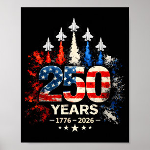 Affiche 250e anniversaire États-Unis patriotique 250 ans a