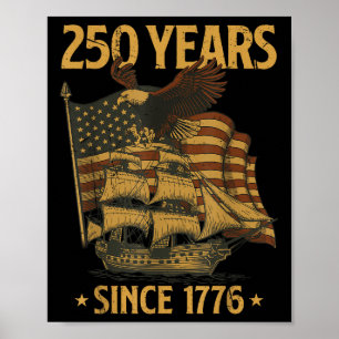 Affiche 250e anniversaire Jour de l'Indépendance Aigle amé