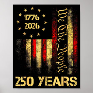 Affiche 250e anniversaire USA 250 ans américain 4 juillet