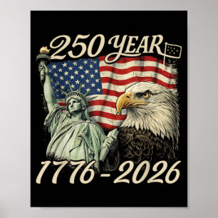 Affiche 250e anniversaire USA 250 ans américain 4 juillet
