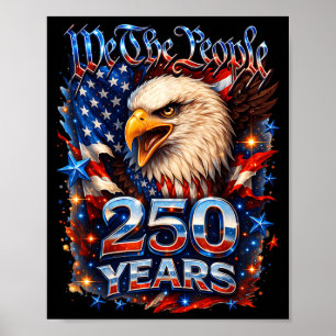 Affiche 250e anniversaire USA aigle patriotique 250e
