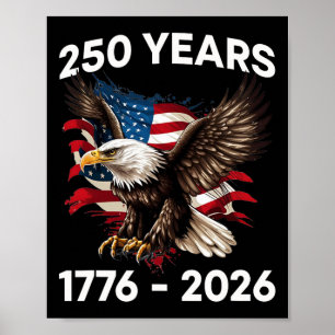 Affiche 250e Anniversaire Usa Aigle Patriotique 250e Indép