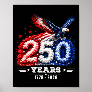 Affiche 250e anniversaire Usa Patriotique 250 Ans
