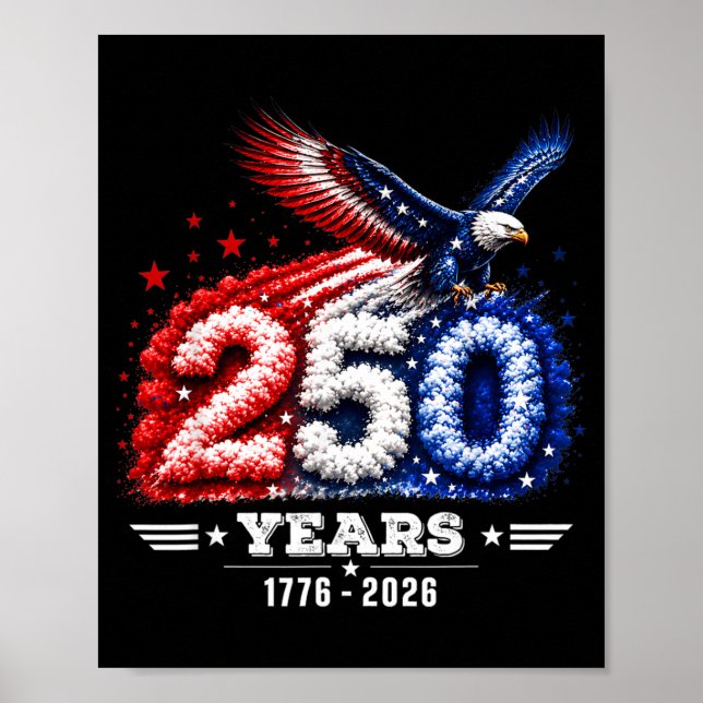 Affiche 250e anniversaire Usa Patriotique 250 Ans (Devant)