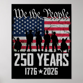 Affiche 250e anniversaire Usa Patriotique 250 ans 4 juille