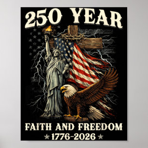 Affiche 250e anniversaire USA Patriotique 250 ans Américai