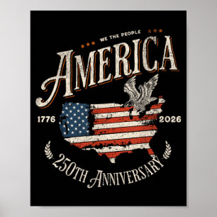 Affiche 250e anniversaire Usa Patriotique 4 juillet