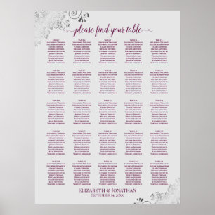 Affiche 25 Cassis de table sur le Mariage gris