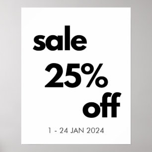 Affiche 25% de réduction sur la vente Signal, vente au dét