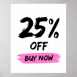 Affiche 25% De Vente Signe, Vente Grande Boutique