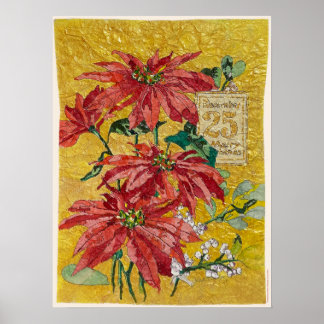 Affiche 25 décembre | Golden Poinsettia© Beaux-Arts