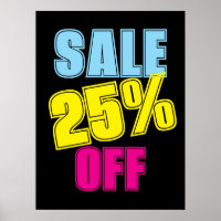 25% Signe de vente, Signal de magasin de détail, V