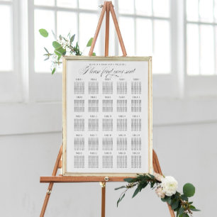 Affiche 25 Table Seating Chart Find your Seat Calligraphy