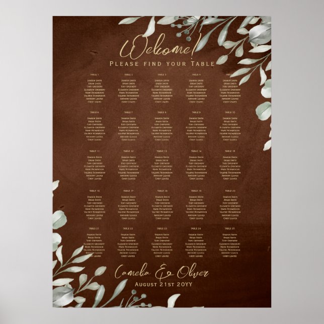 Affiche 25 Table Verdure rustique Brown Automne GRAPHIQUE  (Devant)