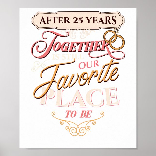 Affiche 25e anniversaire du Mariage après 25 ans ensemble (Devant)
