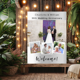 Affiche 25e anniversaire du mariage signature de bienvenue