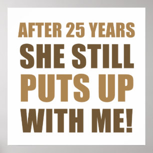 Affiche 25e anniversaire Humour pour hommes