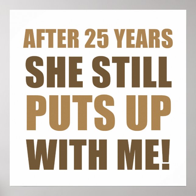 Affiche 25e anniversaire Humour pour hommes (Devant)