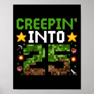 Affiche 25e Anniversaire Joueur Pixel Creepin’ en 25 Vidéo