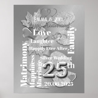 Affiche 25e Si, ver Anniversaire Mariage