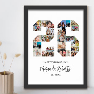 Affiche 26e anniversaire Numéro 26 Photo personnalisée Col