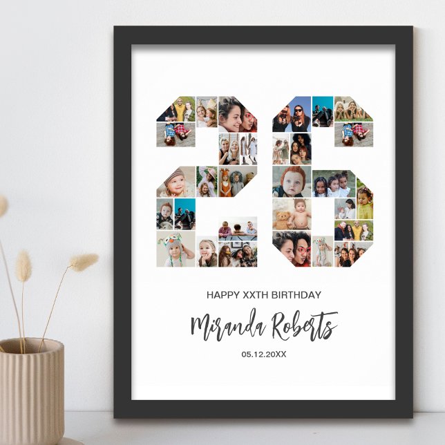 Affiche 26e anniversaire Numéro 26 Photo personnalisée Col (Créateur téléchargé)