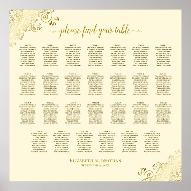 Affiche 27 Mariage de table Plafonds en crème et or (Devant)