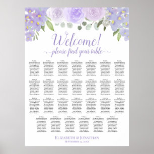Affiche 27 Table Graphique de Placement Mariage Fleurs de